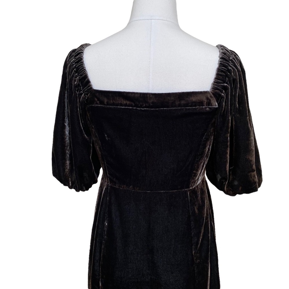 J. Crew Puff-sleeve Velvet Dress in Black NWT - Picture 8 of 14